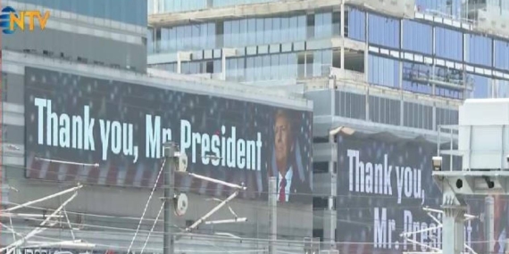 Tel Aviv’deki tabela değişti: Trump’a teşekkür